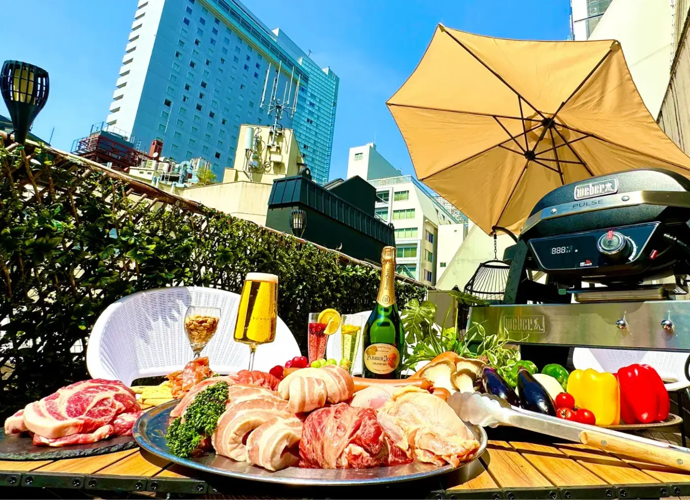 渋谷ガーデンルーム4F 貸切BBQの様子